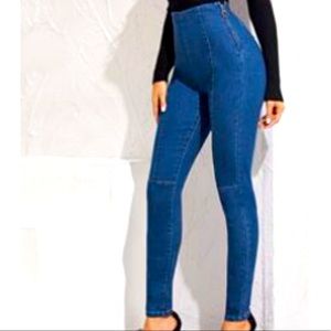 SHEIN high waist O ring skinny jean jeggings size extra small